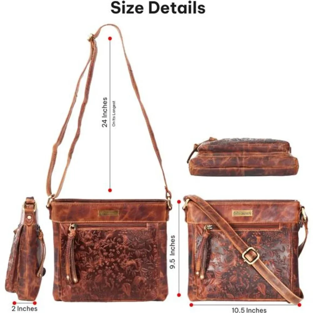 Real Genuine Leather Women's Crossbody Purse/Bag With Adjustable Strap - Picture 6 of 8